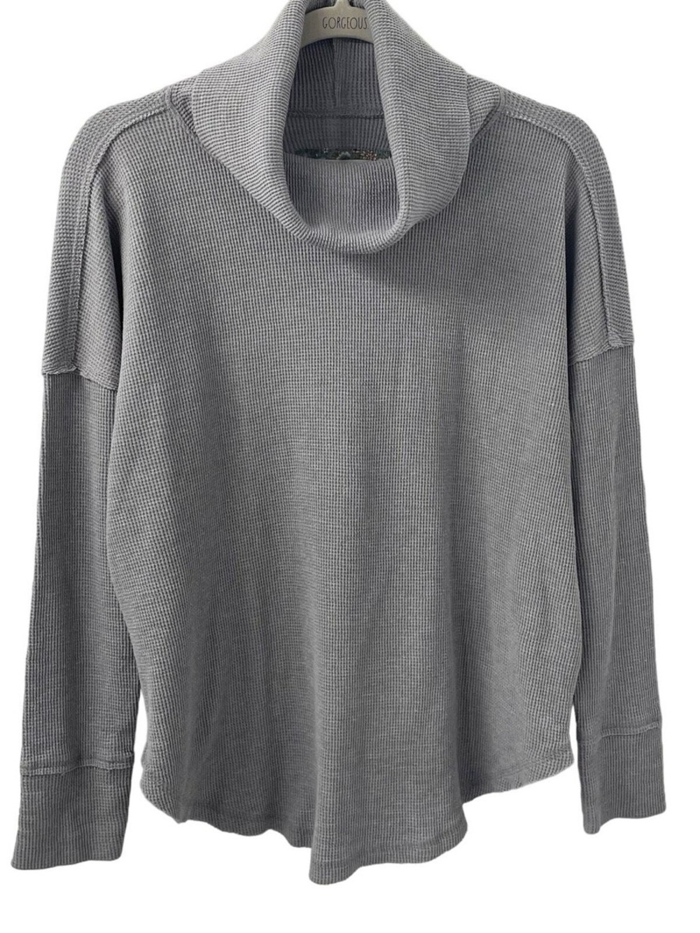 TNA Cozy Gray Turtleneck Sweater - Women's Relaxed Knit